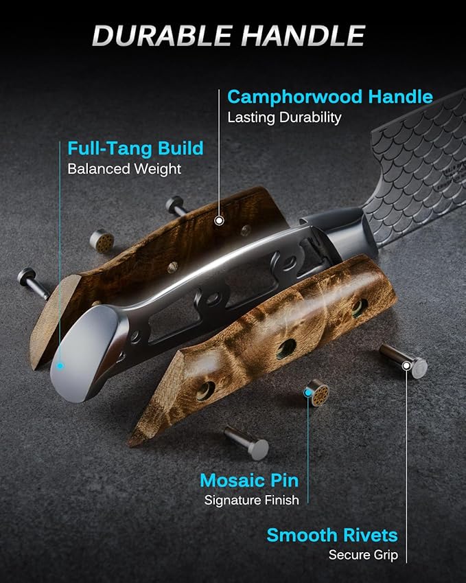 KYOKU 3.5" Paring Knife with Non-Stick Koi Scale Pattern, Japanese VG10 Stainless Steel Small Chef Knife with Sheath & Gift Box, Shogun Koi Series Full Tang Peeling Knife with Camphorwood Handle