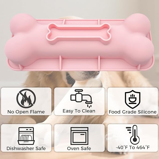 2 Pack Treat Silicone Molds Big Bone Shape Ice Cube Trays Dog Birthday Cake Mold Bone Shape Cake Pan for Frozen Treats Dog Chews Baking