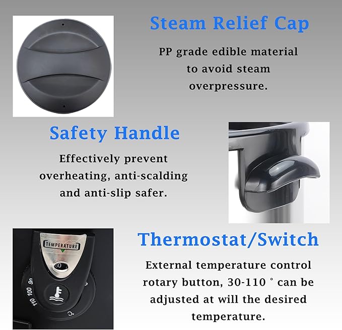 Commercial Electric Kettle Warmer Stainless Steel Hot Water Dispenser Hot Water Boiler And Warmer with Faucet Quick-Temp or Boil for Tea Coffee 1500W 6 Liter Capacity