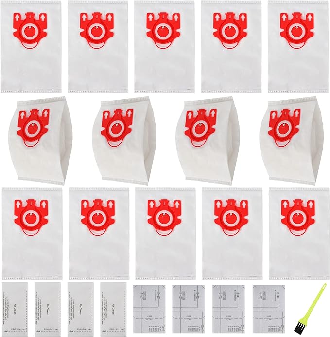 14 Packs 3D Airclean Bags Replacement for Miele FJM Vacuum Cleaner Bags,Compact C1, Compact C2, Complete C1, S241, S290, S300i, S500, S700, S4, S6 Series, Replaces Part 10123220
