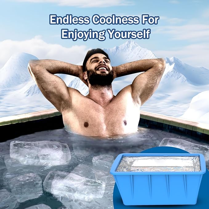 6Pack 48LB Extra Large Ice Block Molds, Silicone Large Ice Cube Molds for Cold Plunge Tub,Reusable Ice Cube Trays for Freezer,Ice Block Molds for Home Ice Bath,Cold Plunge Accessories,Ice Bath Chiller