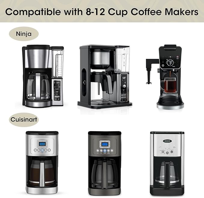 100 Count Coffee Filters #4, ONIOU Number 4 Cone Coffee Paper Filters 8-12 Cup Unbleached, Natural Coffee Filters 4 Cone Paper for Ninja Cuisinart Coffee Makers