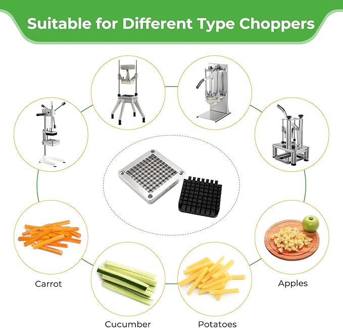 Replacement Chopper Blade Commercial Vegetable Chopper Dicer Stainless Steel Blade for Fruit Cutting Machine Tomato French Fries Cutter (3/8″ Blade)