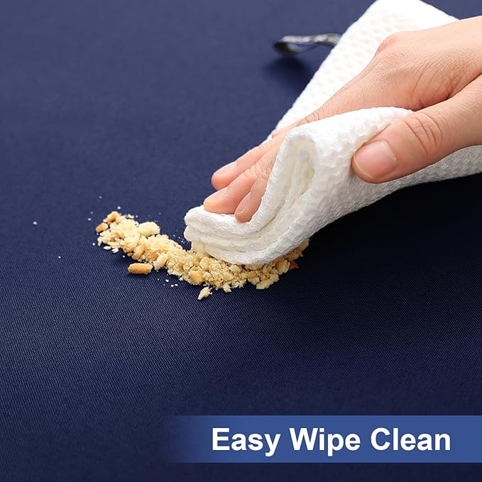 homing Rectangle Table Cloth Cover, Waterproof Polyester Elastic Fitted Tablecloth, Fits for 5 Foot Folding Tables, Washable Table Protector for Picnic, Camping, Outdoor (Navy Blue, 36" x 60")