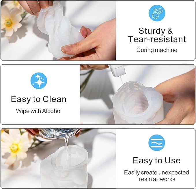LET'S RESIN Dragon Resin Molds, Hear, Speak, See No Evil 3 Pcs Dragon Epoxy Resin Molds, Lively 3D Animal Silicone Molds for Epoxy Resin, Art Craft, Gift