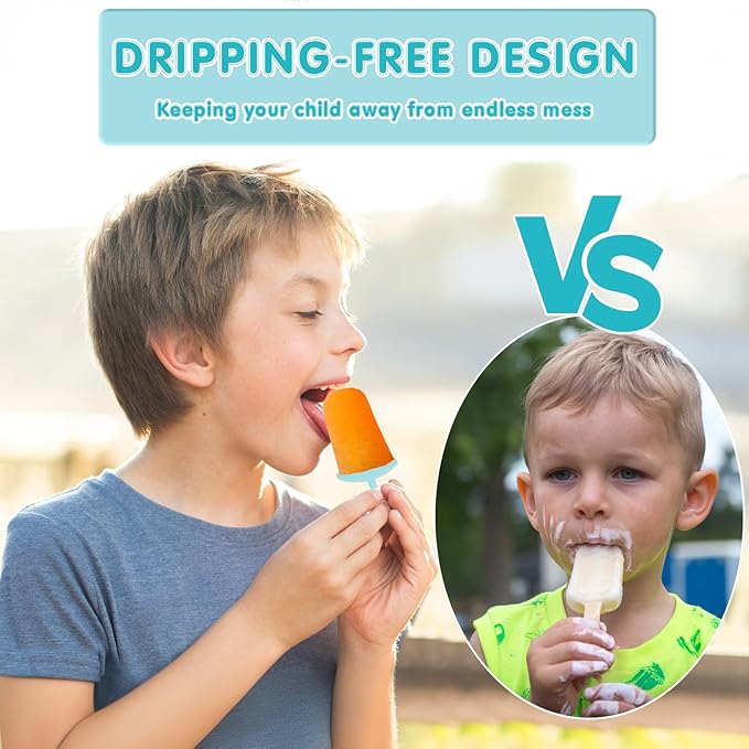 Miaowoof Silicone Popsicles Molds for Toddlers, 6-Cavity Non-BPA Premium Silicone Small Popsicle Molds, Ice Pop Mold with 6 Colorful Reusable Sticks for Kids (White)