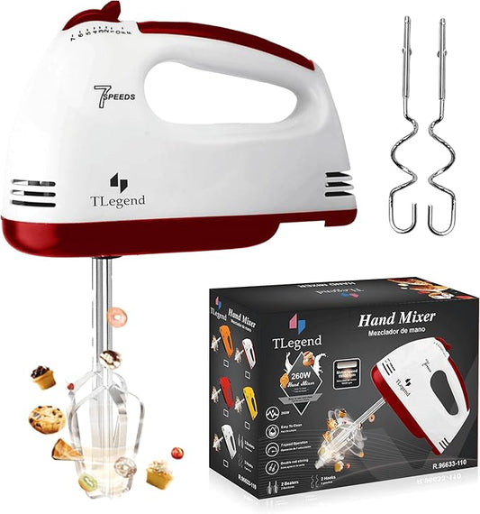 Hand Mixer Electric Handheld – 7 Speed Ultra Power Electric Mixer Handheld (White)
