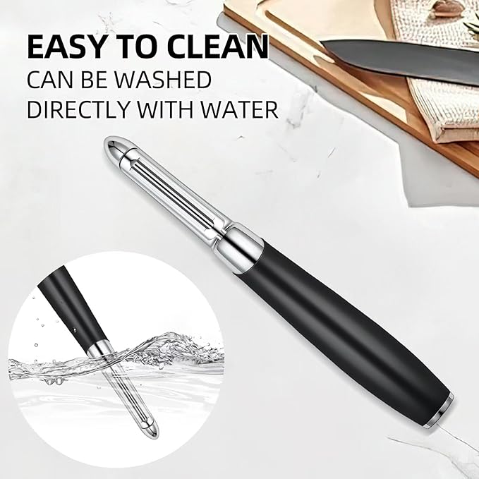 LIIGEMI Stainless Steel I Peeler with Sharp Blade, Non-slip Plastic Handle for Comfortable Peeling of Potatoes, Apples, Cucumbers, and More - Dishwasher Safe Vegetable Peeler