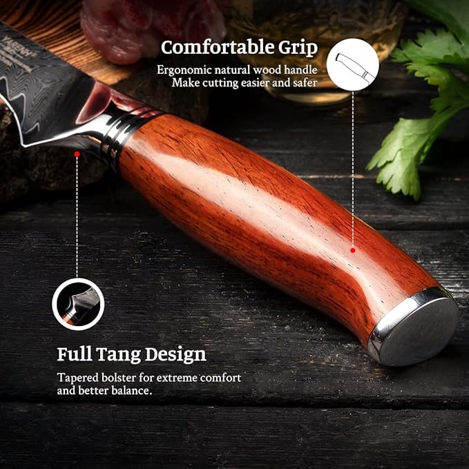 YARENH Boning Fillet Knife 6 Inch, Professional Kitchen Chef Knife, 73 Layers Damascus High Carbon Steel, Full Tang Sandalwood Handle, FYW Series