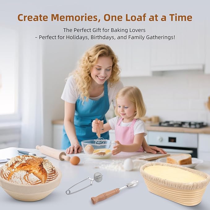 Sourdough Starter Kit, Sourdough Bread Baking Supplies, Bread Proofing Basket, sourdough starter jar, Sourdough Bread Basket, Sour Dough Kit Tools, Bread Making Tools Kit, GISNPA proofing box