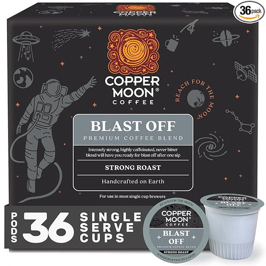 Copper Moon Single Serve Coffee Pods for Keurig K-Cup Brewers, Strong Roast, Blast Off Blend, 36 Count