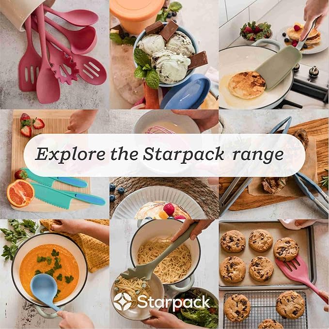 StarPack 'Scrape & Stir' Silicone Spatula Set (4 Pcs) - Heat Resistant 600F - Food Grade Kitchen Spatulas - Nonstick Baking & Cooking - Rubber Spatulas for Kitchen Use
