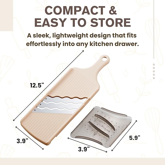 Arnest Japanese Mandoline Cabbage Slicer - 3-Speed Julienne Cutter with Safety Holder, Stainless Steel Blades, Easy-Clean, Vegetable Grater Cabbage Slicer, Made in Japan – Forest Originals