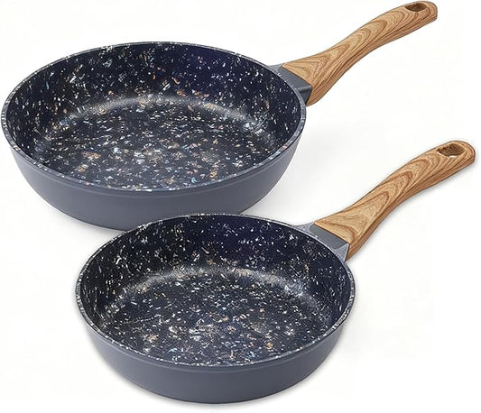 8.5 & 10.25 Inch Nonstick Frying Pan Skillet, Superior PFOA-Free & Non-Toxic Coating, 3mm Aluminum for Even Heat, Induction Compatible, Dishwasher Safe for Eggs & Pancakes