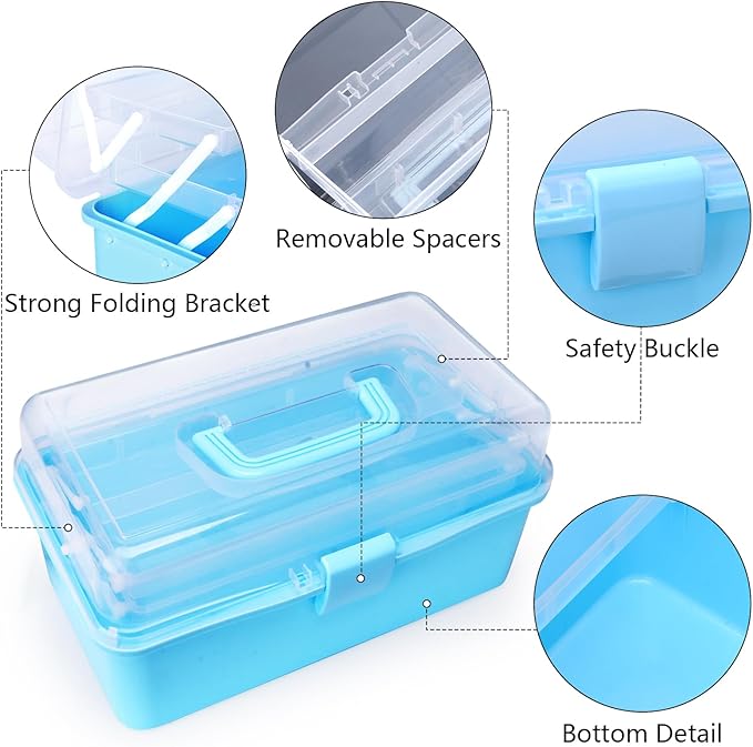 13 Inch Cake Decorating Storage Case, Suitable for Storing Baking Supplies (NOT INCLUDED), Blue