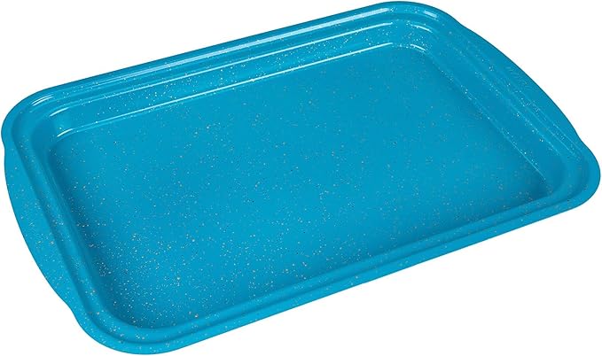 casaWare 17.5 x 12 x 1-Inch Cookie Sheet with 1.5-Inch Handles, Ultimate Series Commercial Weight, Ceramic Non-Stick Coating (Blue Granite)