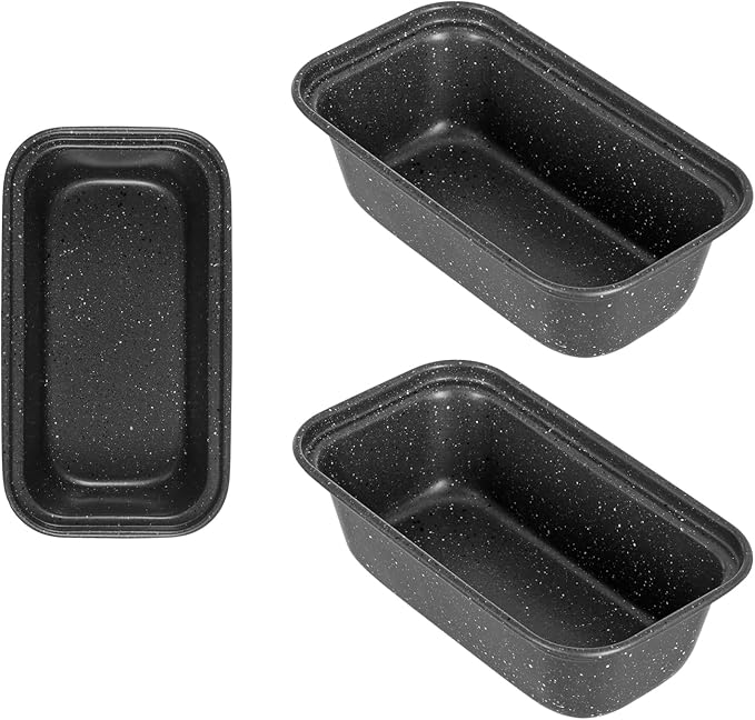 Mini Loaf Pan, 6x3 Inch Nonstick Bread Pans for Baking, Oven & Air Fryer Safe Small Banana Bread & Meatloaf Pan, Carbon Steel Baking Tins for Homemade Bread (Mini Loaf Pan(3-pack))