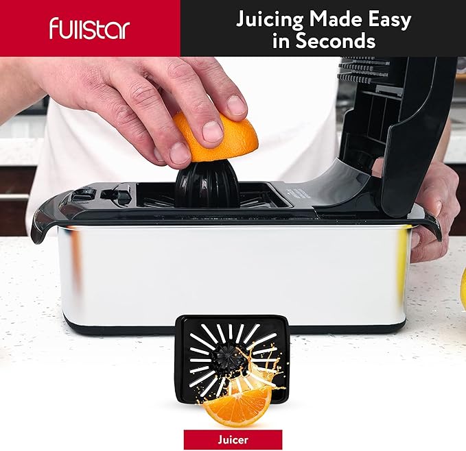 Fullstar The Original Pro Chopper - Vegetable Chopper and Spiralizer, Food Chopper with Container, Fruit Slicer, Kitchen Gadgets & Accessories, Home Essentials (14 in 1, Silver)