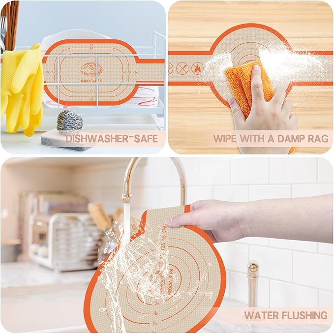 Silicone Bread Sling Oval and Round, 2 PCS Nonstick＆Reusable Bread Baking Mats, Easy-To-Clean Dutch Oven Liners, Sourdough Bread Baking Supplies (Oval and Round, Orange)