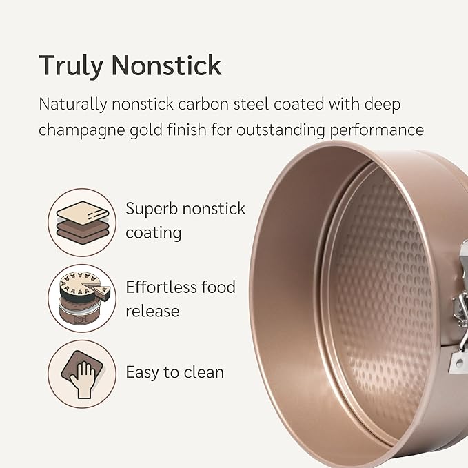 HAPPIELS Non-Toxic Nonstick 10-Inch Round Springform Cake Pan 3-inches deep | Cheesecake Leak Proof Baking Pan