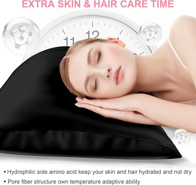 Mulberry Silk Pillow Cases 2 Pack Queen Size 20x30 Inches with Hidden Zipper, Ultra Smooth and Soft Breathable Cooling Silk Satin Pillowcase Set of 2, Better for Hair and Skin, Gifts for Women Men
