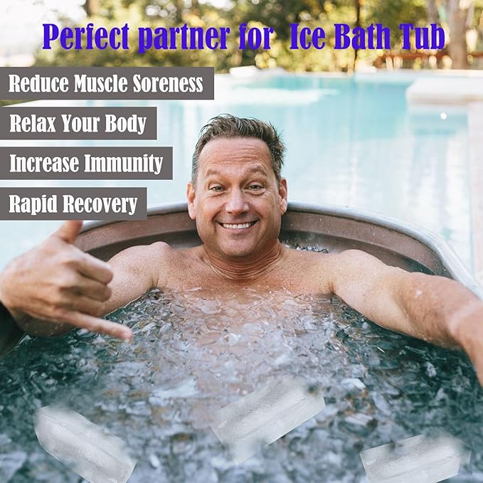 8Pcs Extra Large Ice Block Mold, Silicone Ice Block Molds for Ice Bath Tub, Big Ice Cube Molds for Ice Bath, Blue Ice Maker for Cold Plunge or Coolers, Ice Tray Accessories for Ice Bath Chiller