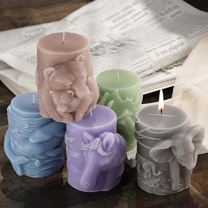 Cylinder Elephant Silicone Molds - Resin, Cake, Soap & Clay Molds - Candle Making & Craft Supplies