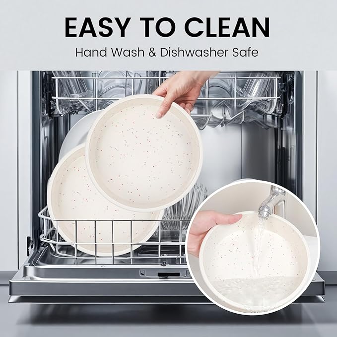 Vinino 8 Inch Silicone Round Cake Pan with Metal Reinforced Frame, Nonstick Silicone Springform Pan for Baking Suitable for Making Layers, Cheese & Chocolate Cakes