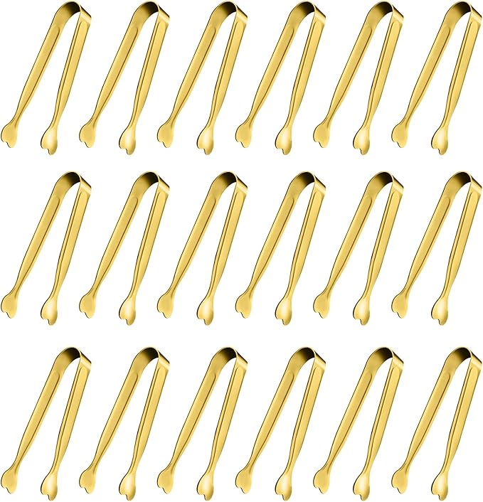 Mini Serving Tongs, Anytrp 18-Packs Stainless Steel Sugar Tongs, 4.3 inch Ice Tongs Kitchen Appetizers Tong for Coffee Bar, Tea Party, Desserts Party, Sugar and Ice Bucket