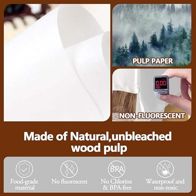 300PCS Thickened Precut Parchment Paper Sheets, 6×6 In Non-Toxic Burger Paper Sheet，Heavy Duty Burger Patty Paper for Baking, Grilling, Seperating Patty, Comes in Convenient Packaging, White