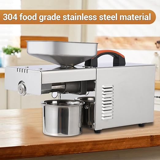 900W Oil Press Machine, Automatic Cold& Hot Electric Oil Press Extractor, 340 Food Stainless Steel,Ideal for Pressing Peanut, Sesame Seeds, Walnut, Almond, Pumpkin, Rapeseed