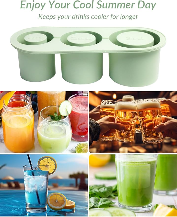 Ice Tray Mold for Stanley Cup, 2025 Tumbler Cup Ice Mold, Silcone Ice Cube Tray with Lid for Tumbler, Easy Fill and Release Ice Maker for Whiskey, Cocktail BPA-Free.30-40 oz