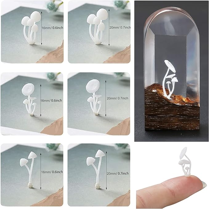 Woohome 14 PCS 3D Jewelry Making Supplies Resin Mould Filler, Mini Swan Mushroom Resin Casting Moulds Fillers, 3D Resin Filler Art Craft Supplies Epoxy Moulds for Art Resin Crafts DIY
