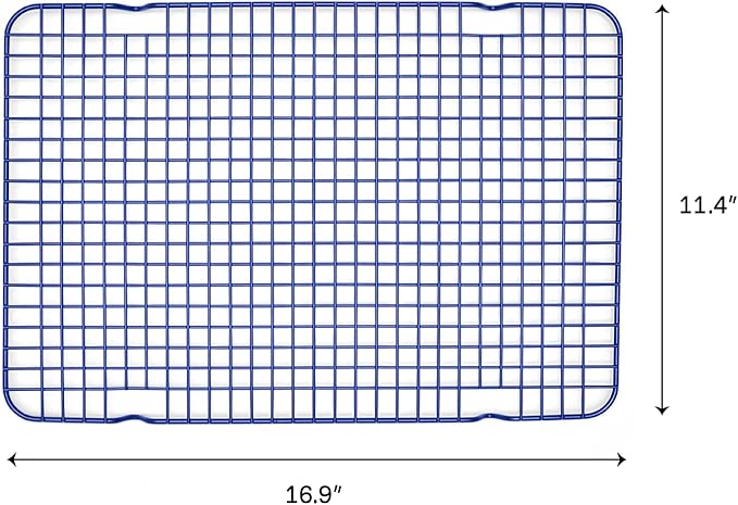 Great Jones Big Chill Wire Cooling Rack (Blueberry) – 16.9" × 11.4" Heavy-Weight Aluminized Steel,Nonstick Baking Rack – Oven Safe 450 °F, Bacon & Cookie Cooling Rack – Fits Half Sheet Pans