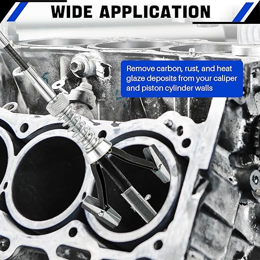 DASBET Engine Brake Cylinder Hone | Engine Cylinder Hone Tool for Grinding Holes Adjustable Deglazer 1" to 2-1/2" Diameter with Extra 3-Piece 1-1/8'' Long Stones 220 Grit (1-1/8")