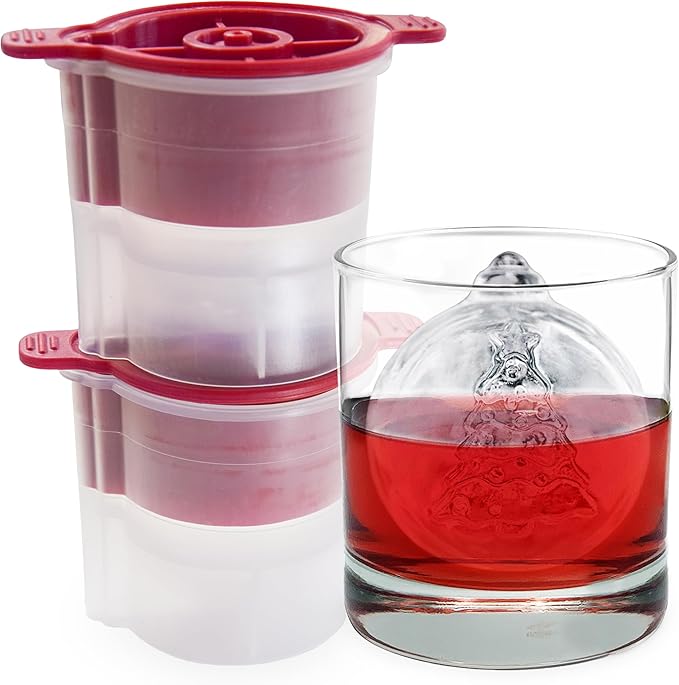 Tovolo Christmas Ornament Ice Molds, Odor and BPA Free - Dishwasher Safe, Set of 2, Tree & Snowflake