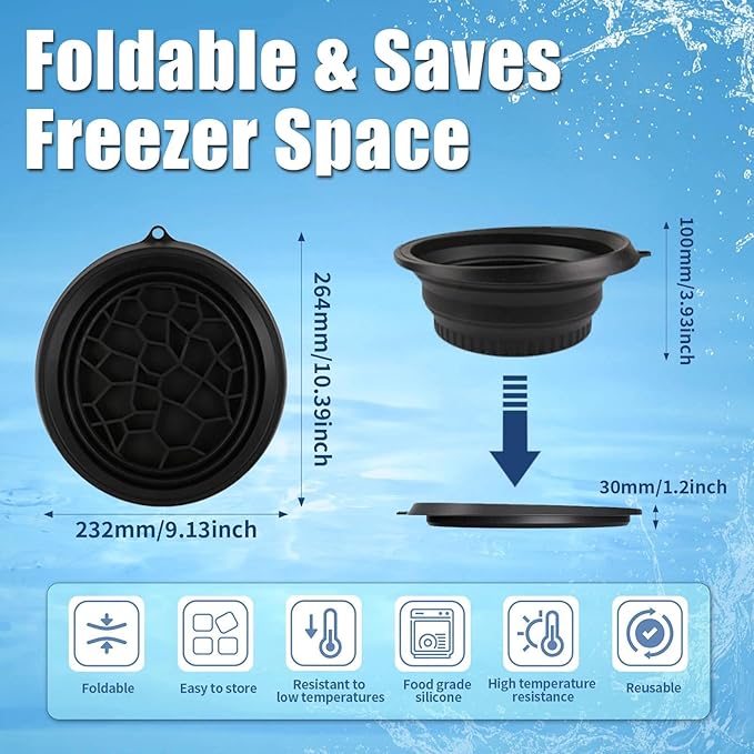 Face Bowl for Ice With Built-in Ice Tray, Collapsible Silicone Ice-Bath Face Bowl, Small Reusable Face-Ice Plunge Bowls, Perfect for Home Use, Camping, Travel (Green)