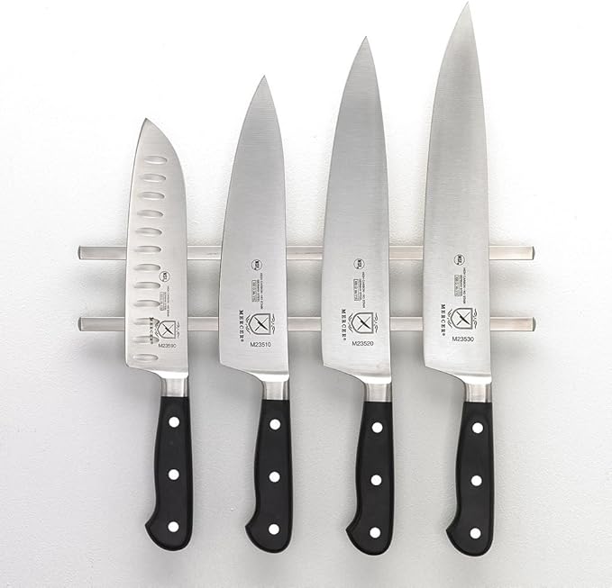 Mercer Culinary Magnetic Knife Bar, 12 Inch x 2.4 Inch x .9 Inch, Stainless Steel