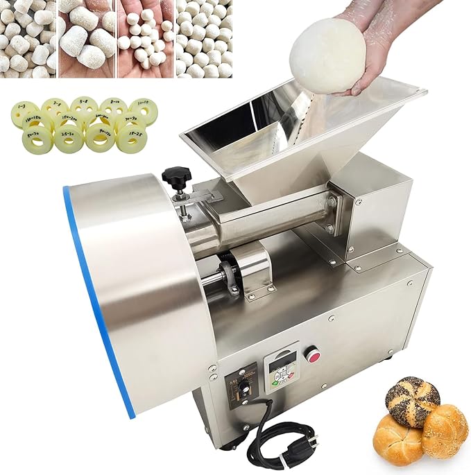 TECHTONGDA Commercial Dough Divider Electric Quantitative Dough Cutter Stainless Steel Dough Ball Maker for Bread Pizza Noodle 1-300g