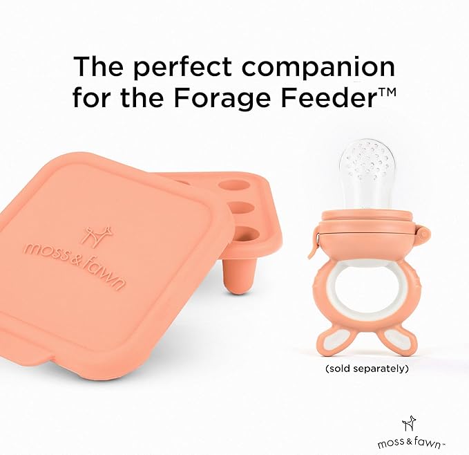 Moss and Fawn Ice Cube Tray - Forage Feeder Freezer & Teething Popsicle Mold for Breast Milk, Formula, Bone Broth, Purees, & Baby Food - BPA, Lead, & PVC-Free - Bloom