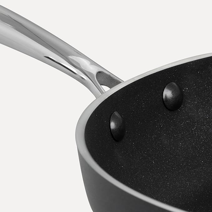Vasconia Urban 12" Nonstick Frying Pan (Black) - Advanced Nonstick Coating Aluminum Skillet with Fast Cool Handle - Grill Oven Dishwasher Safe up to 475°F Cooking Pans for Most Stovetops