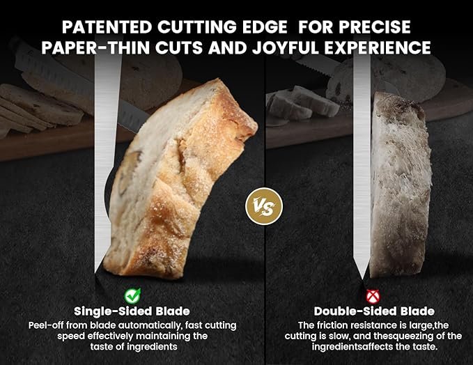 Re-Sharpenable Bread Knife for Homemade Bread, 10.6 Inch Multifunction Serrated Knife, Razor Sharp Slicer, Forged High Carbon German Steel, Full Tang Ergonomic Handle Design for Sourdough Turkey Fruit