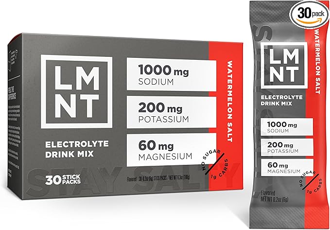 LMNT Zero Sugar Electrolytes - Watermelon Salt | Drink Mix | 30-Count