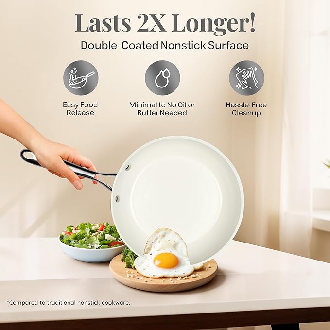 Gotham Steel Hammered 15 Pc Ceramic Cookware Set Nonstick, Deep Pots and Pans Set Non Stick with Induction Cookware, Cooking Utensils & Steamer, Non Toxic PFOA PFOS Free, Oven & Dishwasher Safe