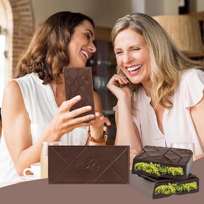 Chocolate Bar Mold Deep Dubai 1 Inch Pistachio Chocolate Bar Silicone Thick Mold for Stuffed Bar, Large Candy Mould for Filling, Pistachio Design