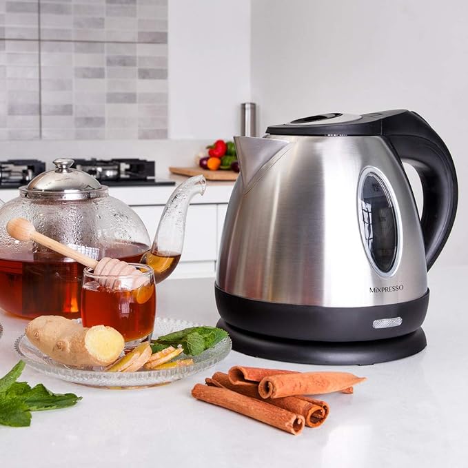 Mixpresso 1.2L Stainless Steel Small Electric Kettle, Cordless 1500w Fast Boiling Pot, Portable Hot Water Electric Tea Kettle With Boil Dry Protection & Auto Shut-Off