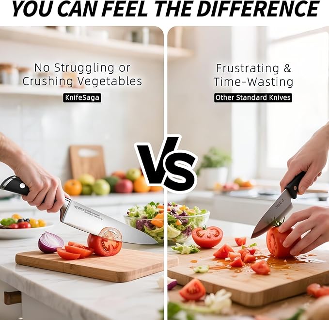 Knife Set, 15 Pcs Kitchen Knife Block Sets with Sharpener, Japanese High Carbon Stainless Steel Set of Knives, Premium Razor Sharp Black Knives Set with Block for Kitchen, Ergonomic Handle