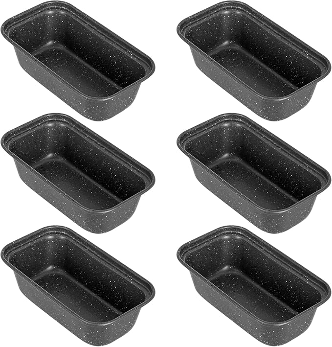 Mini Loaf Pan, 6x3 Inch Nonstick Bread Pans for Baking, Oven & Air Fryer Safe Small Banana Bread & Meatloaf Pan, Carbon Steel Baking Tins for Homemade Bread (Mini Loaf Pan(6-pack))