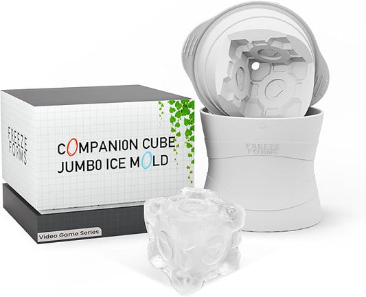 Portal Companion Cube Jumbo Ice Mold | Crisp Edges | Easy Removal | Perfect Novelty Holiday Gift for Gamers, Geeks, and Sci-Fi Enthusiasts