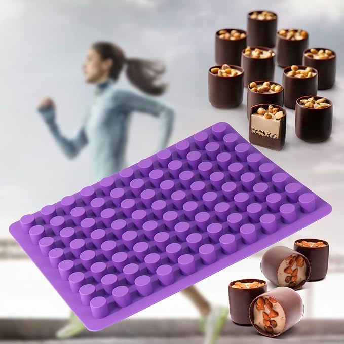 88-Cavity Cylinder Gummy Candy Silicone Molds,Chocolate Truffles Mold for Fat Bombs Keto Snacks Pralines Jelly Caramel Mold